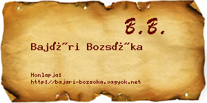 Bajári Bozsóka névjegykártya